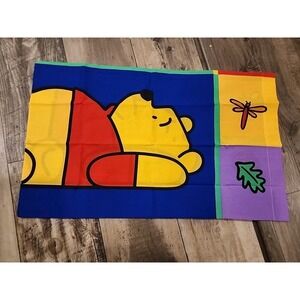 Vintage Winnie the Pooh Primary Colors Pillowcase Made‎ in USA 90's Bugs Gazing